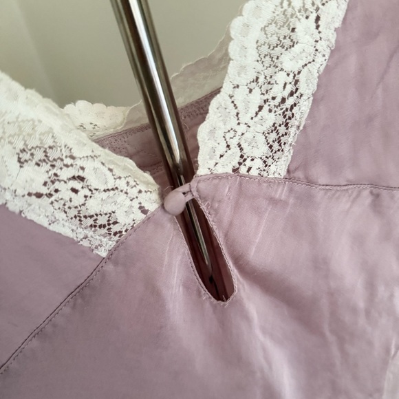 Free People Womens Lace Trim Slip Dress Lavender Mini Size 4 Boho Romantic - Picture 6 of 11